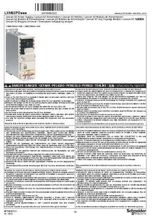 Lexium 62 Power Supply, Instruction Sheet
