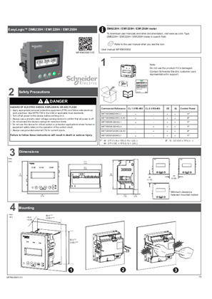 EasyLogic™ DM6220H / EM1220H / EM1250H Installation sheet