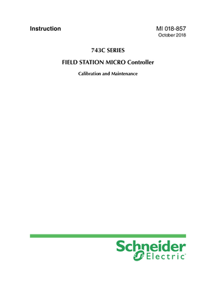 743C Series Field Micro Controller Calibration and Maintenance Master Instruction