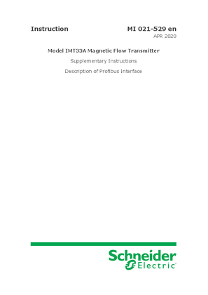 Model IMT33A Magnetic Flow Signal Converter Supplementary Instructions Description of Profibus Interface