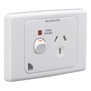 Medilec, Switch Socket Outlet, Single, 250V, 10A