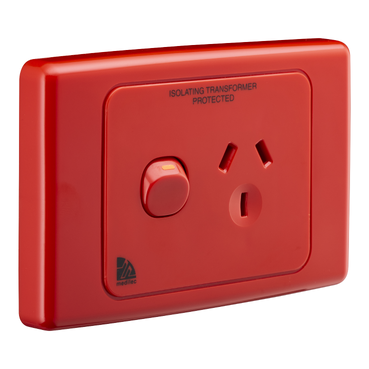 SOCKET SWITCHED SINGLE DOUBLE POLE RED
