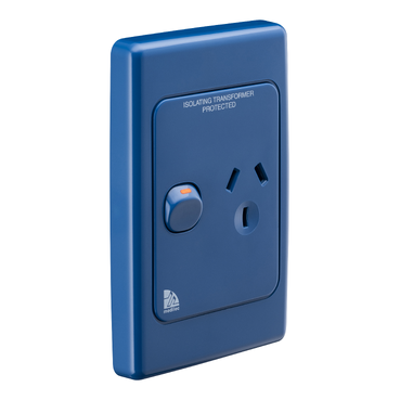 Medilec, Single Switch Socket Outlet, 250V, 10A, Vertical, 2 Pole