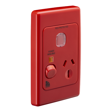 SOCKET SWITCHED SINGLE NEON CIRCUIT ID VERT 15A RED