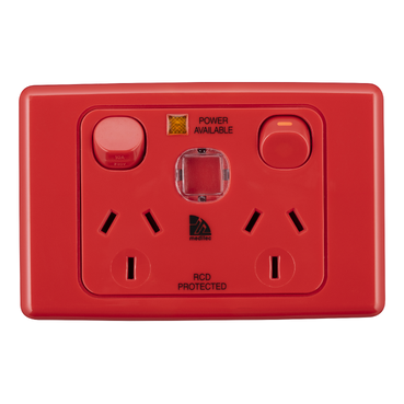 SWITCHED SOCKET TWIN NEON CIRCUIT IDENTIFICATION RED