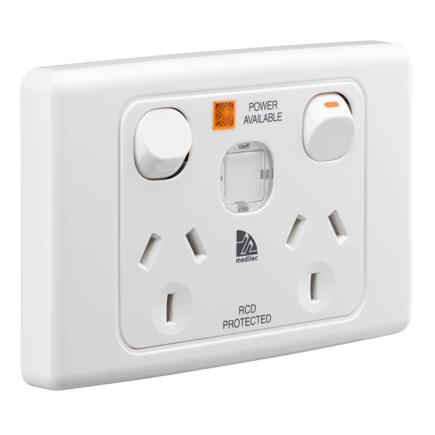 Socket Outlets Switch Horizontal, Power Indicator and RCD Label