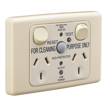 Medilec, Switched Socket, Twin 10A RCD 10mA