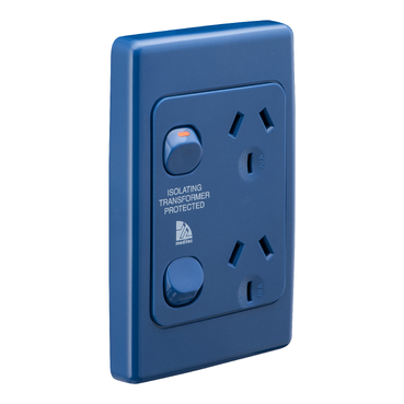 Medilec, Switched Socket Outlet, Vertical, Double Pole