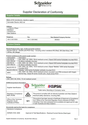 Classic C2000 Series, ML2031VRC10 Supplier Declaration of Conformity