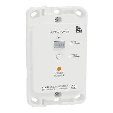 Medilec, RCD Grid, RCD Trip 10mA, 20A, Vertical, Antibacterial
