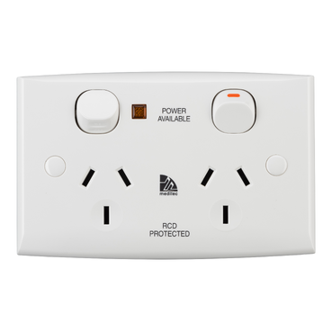 SWITCHED SOCKET TWIN NEON WHITE
