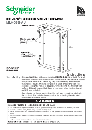 Installation guide MLHG6B-AU Recessed Wall Box for LIOM