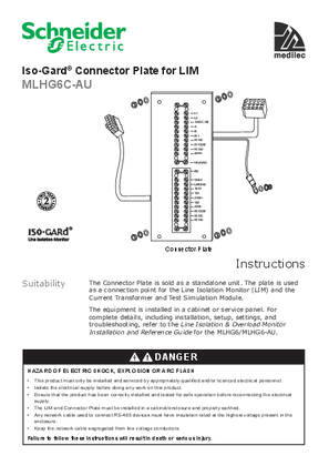 Instruction sheet for MLHG6C-AU connection plate
