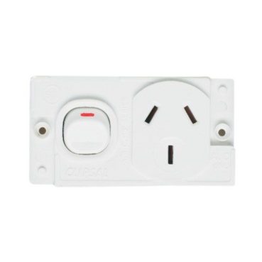 Medilec, Single Switched Socket Module, "O" Style, 10A Double Pole , Horizontal