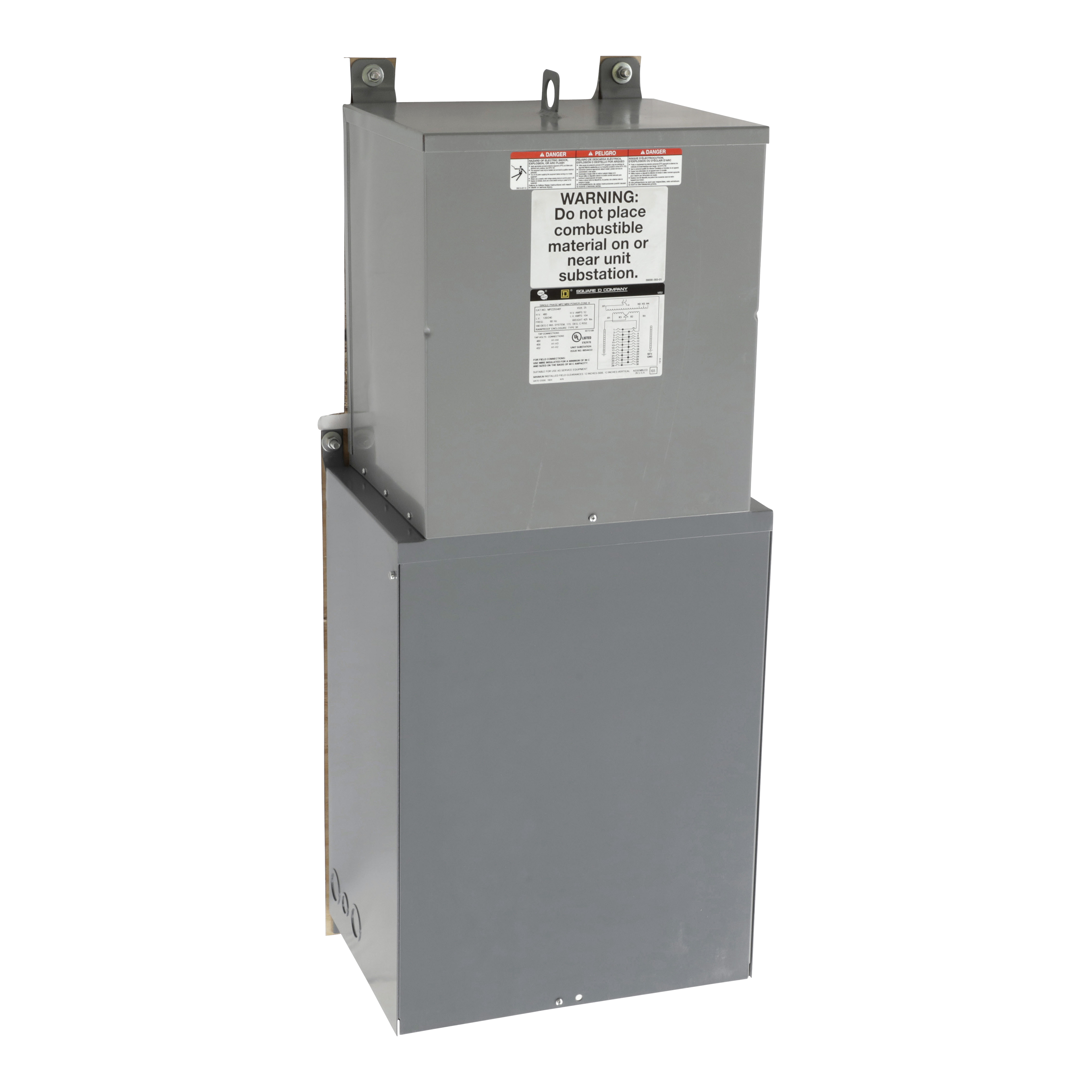 Unit substation, Mini Power-Zone, plug on, 15kVA, 1 phase, 480V primary, 120/240V secondary, 18kA, B