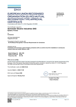 EU RO MR Type Approval Certificate_TeSys D_LC1D40A-80A&LC2D40A-80A&LC1DT60A-80A&LC2DT60A-80A