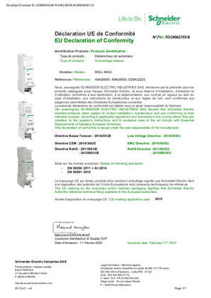 EU Declaration of Conformity Schneider Electric