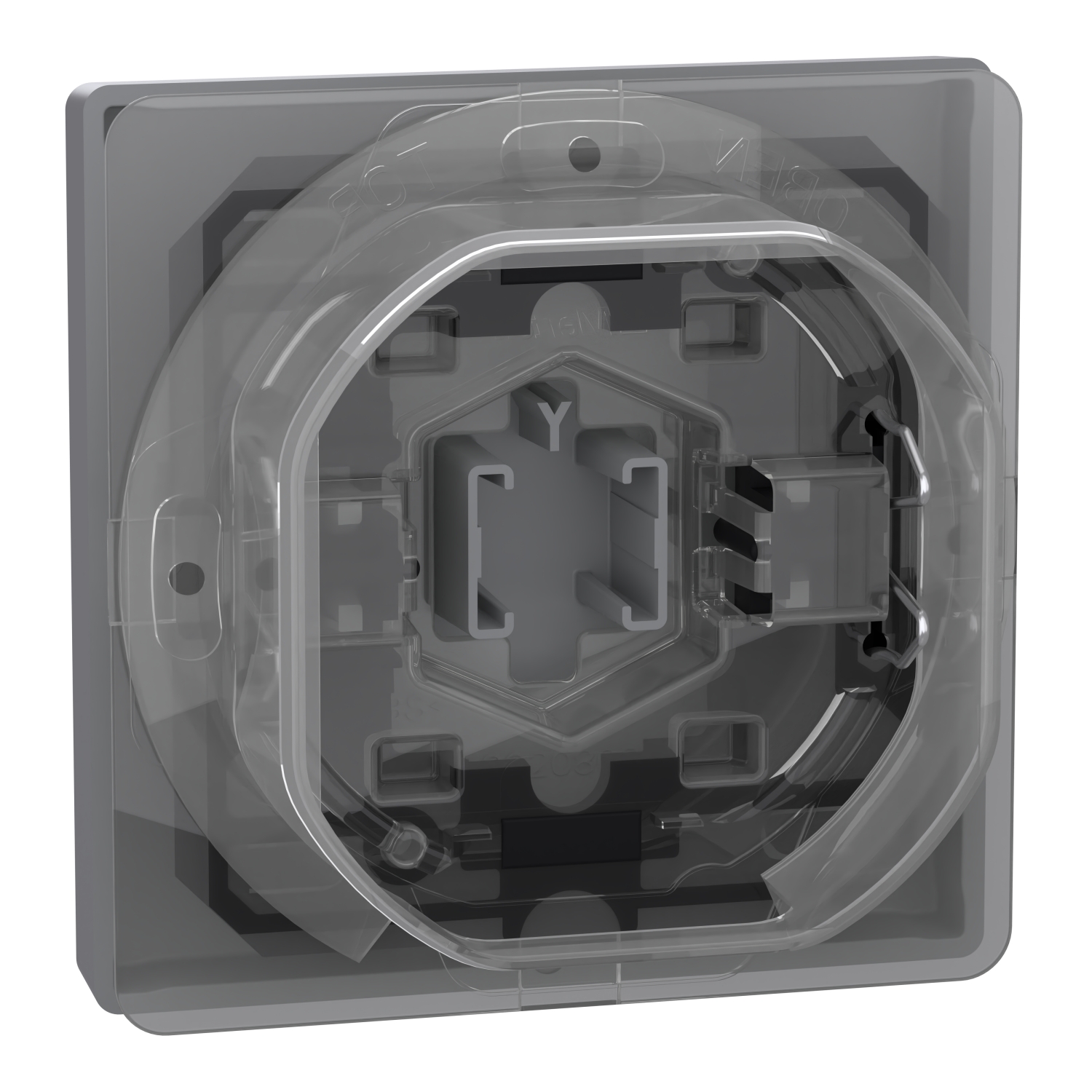 Merten Zentralplatte UAE/IAE 1-fach Anthrazit Glänzend System Design Meg4521 6034 Schraubbef