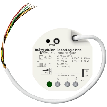 KNX dimmaktor kapcsoló mögé beépített KNX 20-230W 230V 3DI Schneider