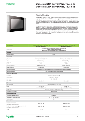U.Motion- Touch 10/ Touch 15 Server + Touch Panel-Brugervejledning (DA)