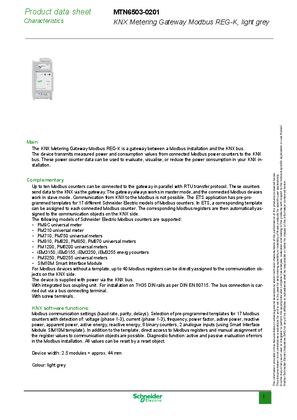 KNX Metering Gateway Modbus REG-K-Technical leaflet
