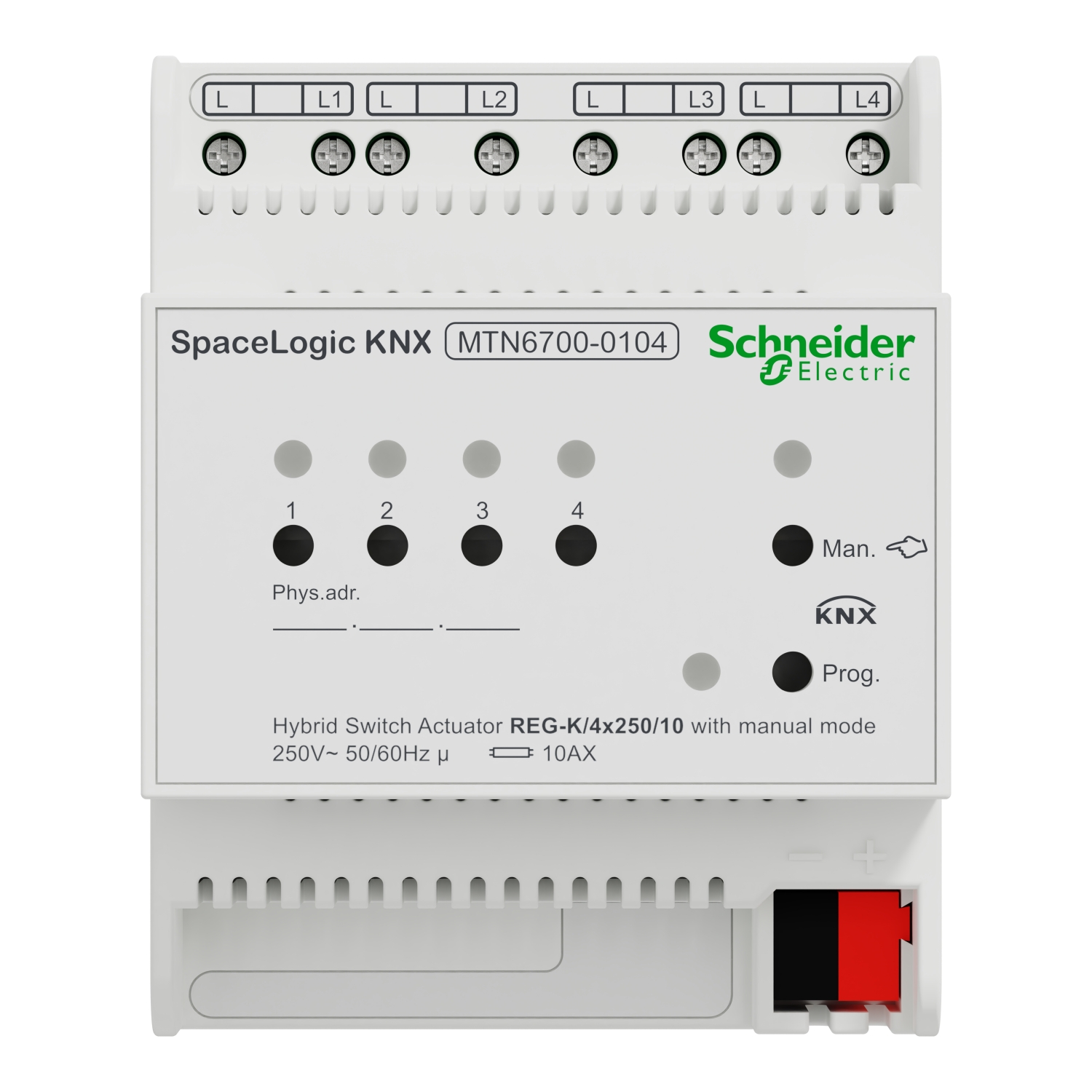 MTN6700-0104 - SpaceLogic KNX Hibrit Aktüatör, 4 kanal, 10A
