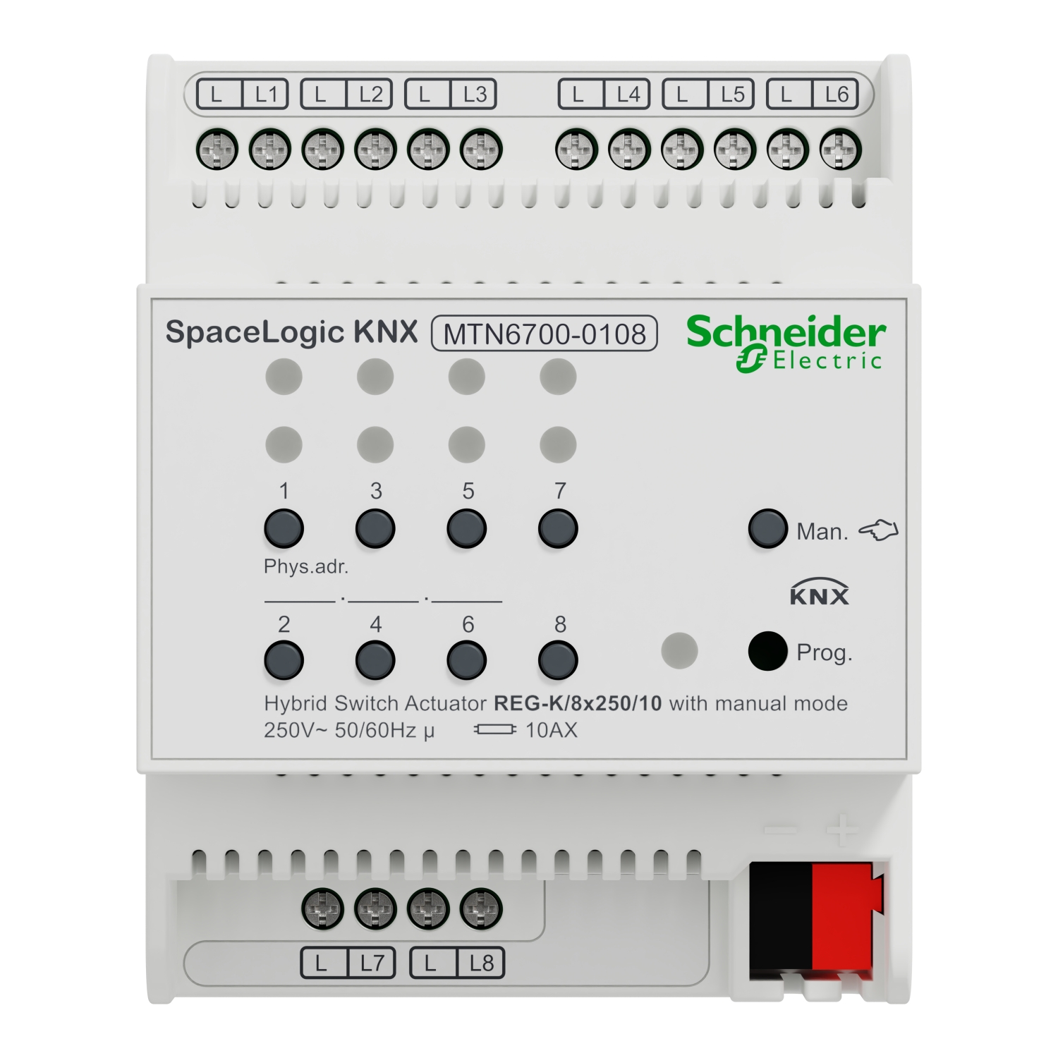MTN6700-0108 - SpaceLogic KNX Hibrit Aktüatör, 8 kanal, 10A