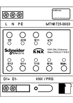 KNX MTN6725-0003 Dimension/Wiring/Symbol -2D CAD Drawing