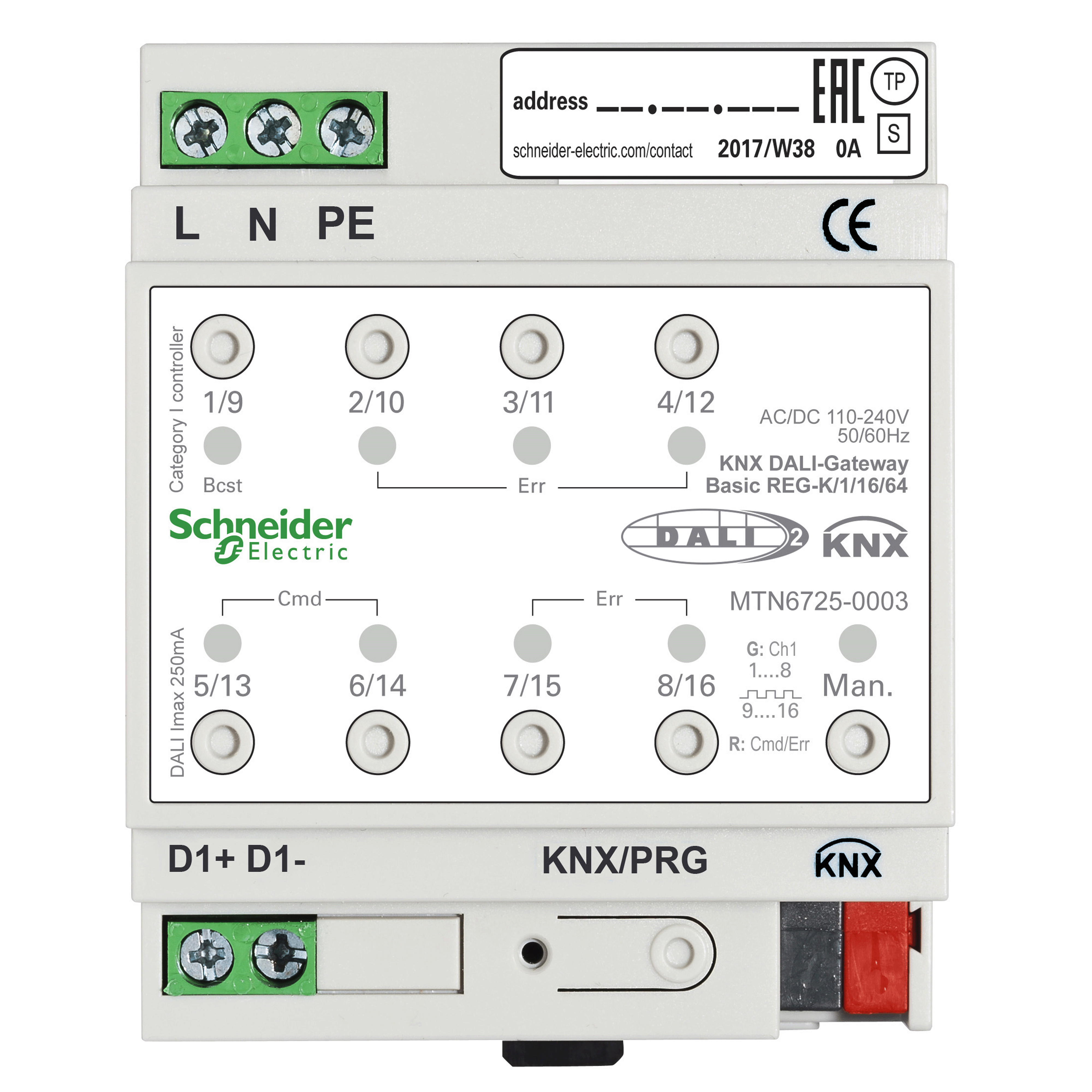 Actionneur DALI KNX 1 ligne