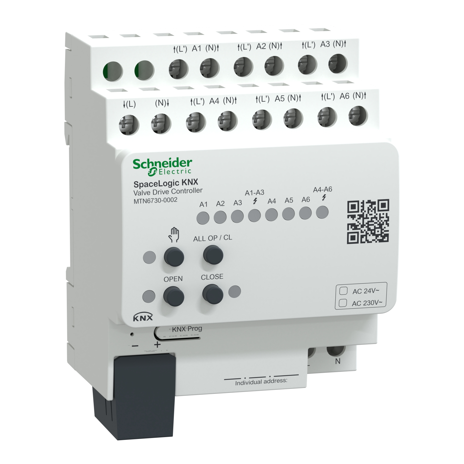 KNX aktor fűtési szelepszabályzó (4+2)x 0.3A-max. 24-230V kalapsínre REG-K SpaceLogic Schneider