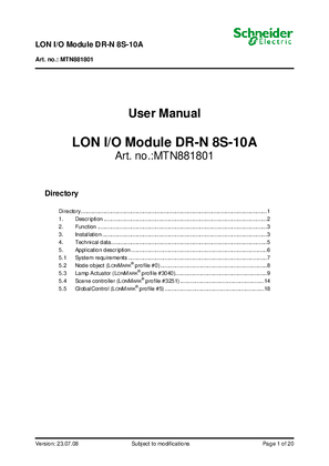 LON I/O Module DR-N 8S-10A
