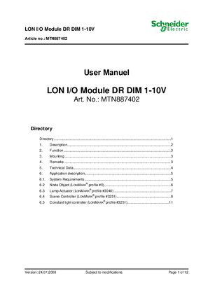 LON I/O Module DR DIM 1-10V 