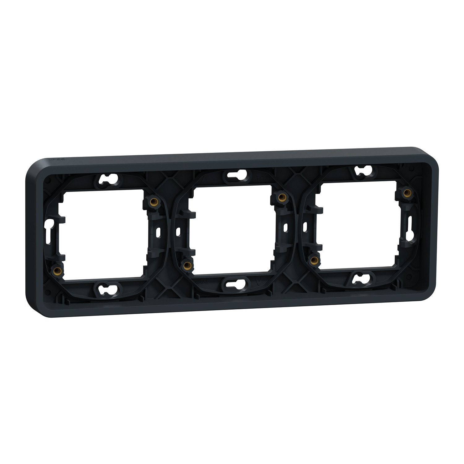 MUR34109 MUR34109 Mureva Styl - noseći ram - trostruki - horizontalni - sivi Montaža uređaja	
Ugradno
Broj grupa	
Trostruki horizontalno
Uslovi upotrebe	
U zatvorenom/na otvorenom
Materijal	
PC
Udaljenost između centara	
71 mm
Dužina	
226 mm
Visina	
23 mm
Širina	
84 mm
Projektovana dubina	
19 mm
Chemical and detergent products resistance	
Resistant to alcohol (70 %)
Resistant to alcohol (96 %)
Resistant to A-Lactic Acid
Resistant to diluted quaternary ammonium
Resistant to diluted bleach
Resistant to diluted ammonia
Resistant to soapy water
Resistant to crystal cleaner
Resistant to hydrogen peroxide 10 volumes
Resistant to hexane