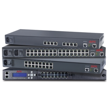 콘솔 포트 서버 APC Brand 서버와 네트워크 장비를 위한 원격 관리 및 시스템 복구를 제공합니다.
