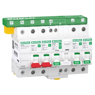 MAX9, New Energy Protection Kits With MAXBAR+, 1P+N, 2 X 63A MCB, 40A RCBO, 2 X 32A MCB, NTB And Accessories