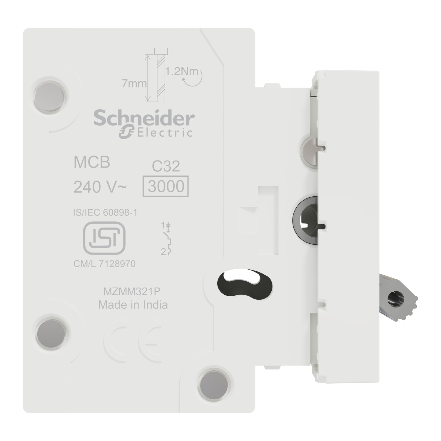 MZMM321P_WH - Miniature circuit-breaker, Miluz ZeTa, 32A, C-curve