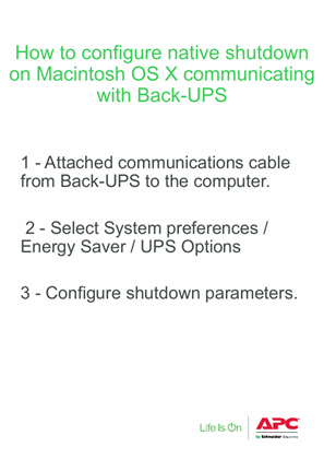 How to configure native shutdown on Macintosh OS X communicating with Back-UPS