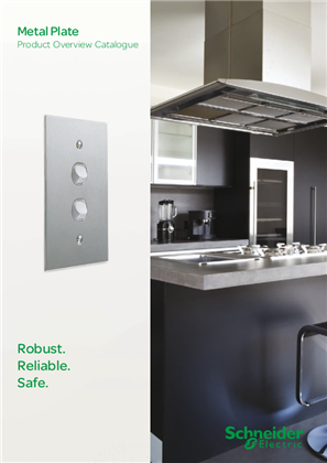 Product brochure outlining metal plate series including features and benefits and specs