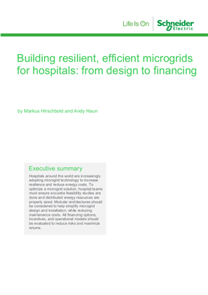 Microgrids for hospitals: design to financing