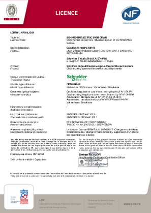NF certificate LCIE