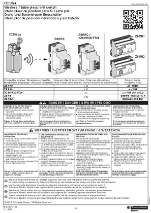 XCKW... Wireless / Batteryless limit switch, Instruction Sheet