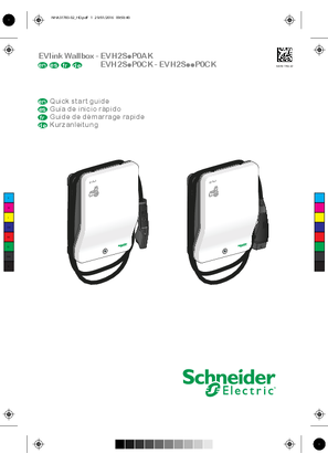 EVlink Wallbox - EVH2S - Type 1 attached cable - Type 2 attached cable - Quick Start Guide (EN, ES, FR, DE)