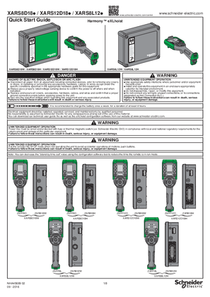 XARS8D18. - XARS12D18. - XARS8L12. Wireless Remote Control Station, Quick Start Guide