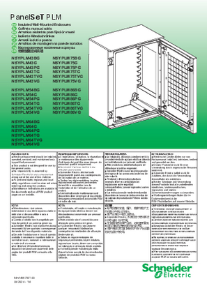 PanelSeT PLM - Insulated Wall-Mounted Enclosures NSYPLM43/54/64/75/86 - Instruction Sheet