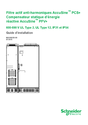 Filtre actif anti-harmoniques AccuSine™ PCS+ Compensateur statique d’énergie réactive AccuSine™ PFV+ 600-690 V UL Type 2, UL Type 12, IP31 et IP54