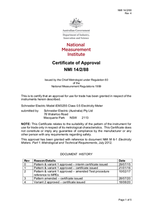 iEM3000 series_NMI_M 6-1 Certificate