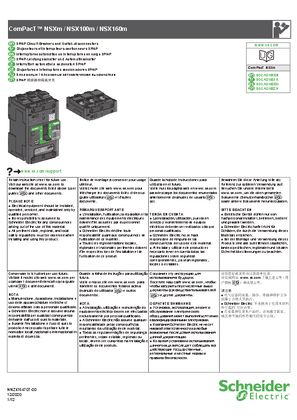 ComPacT NSXm / NSX100m / NSX160m - Disjoncteurs et interrupteurs-sectionneurs 3P/4P - Notice de montage