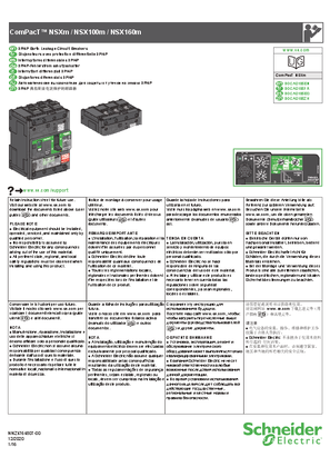 ComPacT NSXm / NSX100m / NSX160m - Disjoncteurs avec protection différentielle 3P/4P - Notice de montage