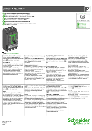 ComPacT NSX400-630 - 3P/4P Circuit Breakers and Switch-disconnectors - Instruction Sheet