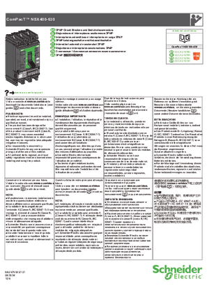 ComPacT NSX400-630 - 3P/4P Circuit Breakers and Switch-disconnectors - Instruction Sheet